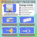 10 Sets Sliding Window Locks with Key, Window Locks for Up and Down Windows,Easy to Install Vertical & Horizontal Window Security Locks,Adjustable Aluminum Window Stopper Lock(Silver)