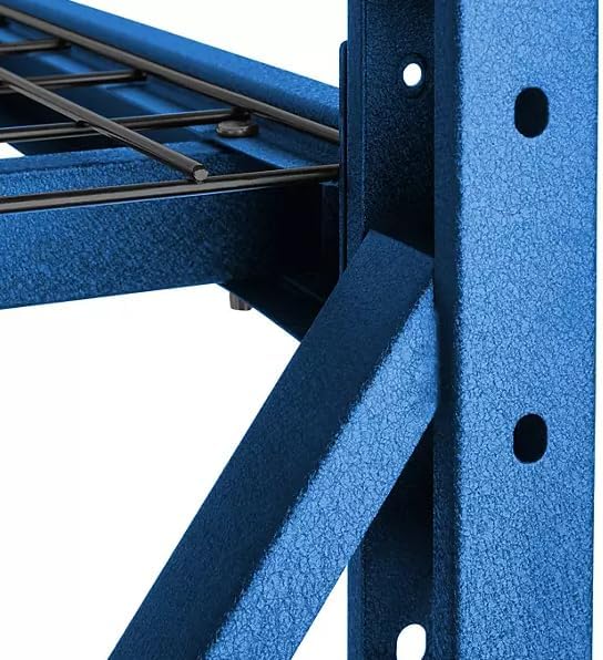 Heavy Duty Member Mark 4-Shelf Industrial Storage Rack, 77" W x 24" D x 72" H (Blue, 3 Pack)