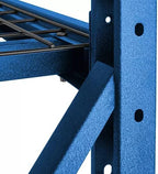 Heavy Duty Member Mark 4-Shelf Industrial Storage Rack, 77" W x 24" D x 72" H (Blue, 3 Pack)