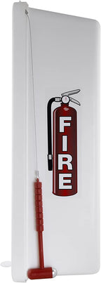 Fire Extinguisher Cabinet Fire Extinguisher Box Outdoor Fire Cabinet Mounted Fire Extinguisher Cabinet Fire Extinguisher Cover (White with Hammer Attachment, Rx350, Plastic, 20 Pounds, 10, AKA1)