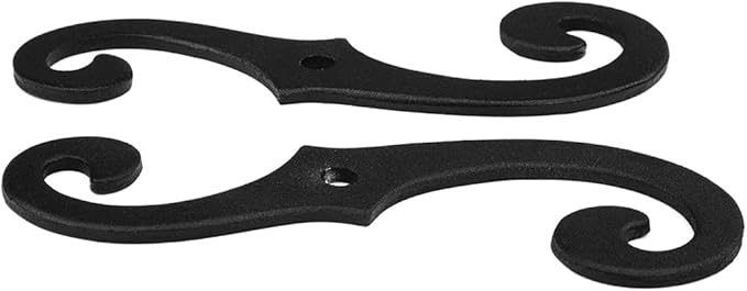 Renovators Supply Cast Iron Shutter Fasteners - Decorative S Style Shutter Dogs Hardware - Rust Resistant External Shutter Tieback with Mounting Screws - 6.5 Inches, Sold in Pairs (Pack of 1)