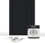 ALL-IN-ONE Paint, Durable cabinet and furniture paint. Built in primer and top coat, no sanding needed. Includes our 30 featured color card - Iron Gate (black), 8oz Sample