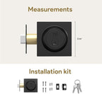 Mega Handles - Prime Deadbolt I Entry Deadbolt Lock - Heavy Duty Square Locking Deadbolt for Left or Right-Handed Doors - Interior/Exterior - Matte Black