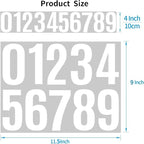 10 Sheets Vinyl House Numbers - 4 inch Waterproof Mailbox Numbers, Self-Adhesive Stickers for Mailbox, Cars, Boats, Windows, Door and Apartments (White, 4 inch)