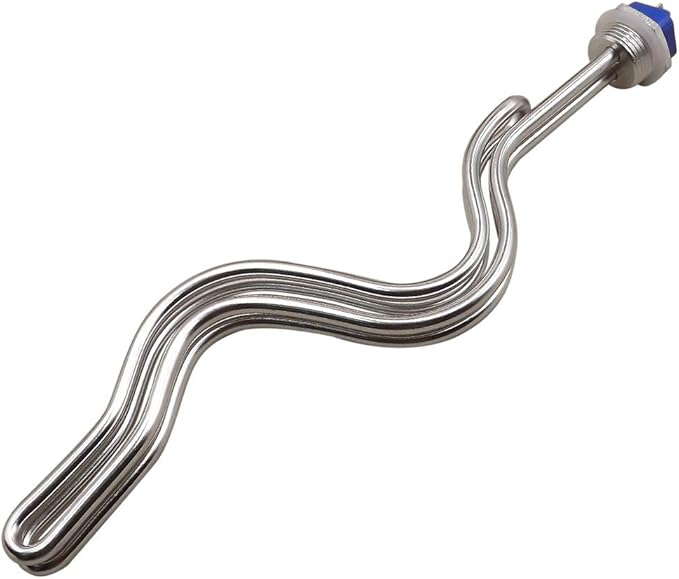 DERNORD 240V 6500W Immersion Ripple Foldback Brewing Water Tubular Heater Element with 1 Inch NPSM Thread White