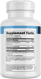 Transparent Labs ZMO - Muscle Builder for Men & Women with Zinc, Magnesium Glycinate, & Oyster Powder for Muscle Recovery - 60 Count