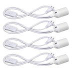Pendant Light Sockets, Sopoby 4-Pack Hanging Lamp Socket for E26 / E27 Base Bulbs, 5.9ft Light Cord Kit with On/Off Switch, White