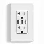 ELEGRP USB Outlets Receptacles, 3-Port USB C Wall Outlet, 30W 6.0A USB Electrical Outlet, 20 Amp Tamper-Resistant Outlet with USB C Ports, UL Listed, Screwless Wall Plate Included, 1 Pack, Matte White