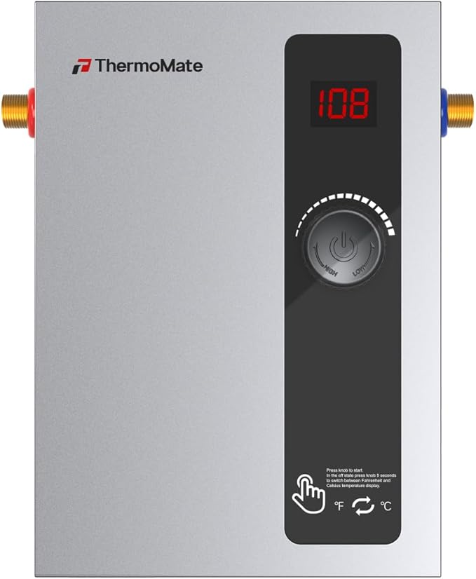 Tankless Water Heater Electric, ThermoMate 8kW at 240 Volt, On Demand Instant Hot Water Heater for Point of Use, Self-Modulating Save Energy, Save Space, 1.56GPM at 35°F Rise