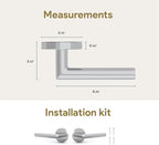 Mega Handles Ronn Dummy Door Handles - 6 Pack Heavy Duty Chrome Door Handles, Non-Turning Door Handle for Closet & French Doors, Single Side, Fits All Standard Doors - Polished Chrome