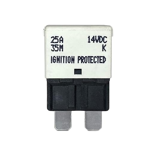 Auto Reset ATC/ATO 25 Amp Circuit Breaker Fuse for Automotive Marine RV Car Truck Audio Battery Protection Automatic Reset | Low Profile (25A, 1 Pack)