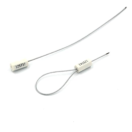 1000 pcs Numbered Security Cable Seals Pull-Tite Anti-Theft Trailer Tags Steel Wire Metal Cable Safety Padlock for Truck Container (White)