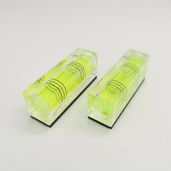 Magnetic Mini Small Bubble Level Tool Scope Square Pocket Long Stick On High Precision Horizontal (2pcs 2inch 52mmx20mmx15mm)