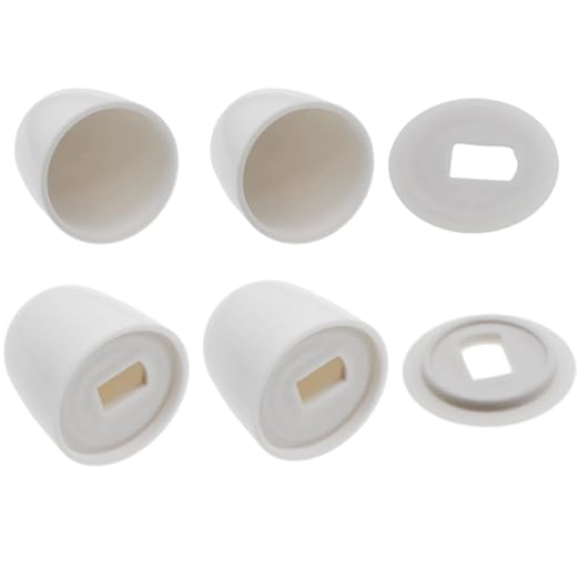 4pcs Toilet Bolt Caps Universal Round Toilet Seat Floor Bolts Caps Covers with Washers (White)