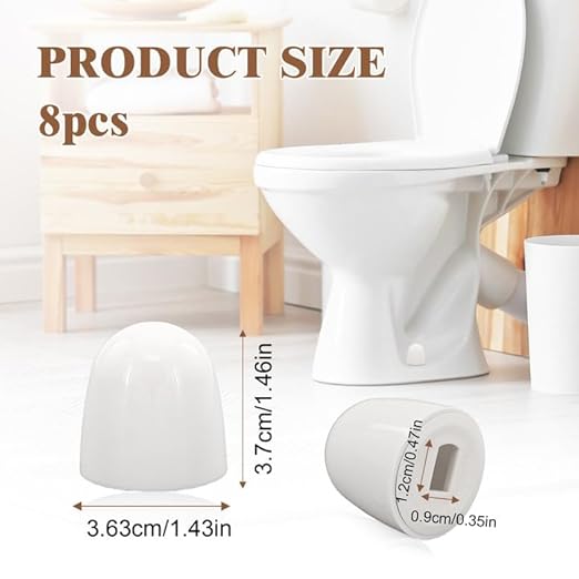 8 pcs White Toilet Bolt Caps, Toilets Bolt Covers Decorative, 1.46IN Height Toilet caps for Bottom of Toilets, No Need to Cut The Bolts and No Tools Required