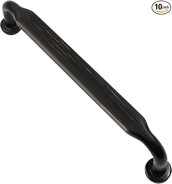 Alzassbg 10 Pack Oil Rubbed Bronze Cabinet Handles, 5 Inch(128mm) Hole Centers Arch Modern Cabinet Pulls Kitchen Cabinets Hardware for Cabinets and Drawers AL3503ORB