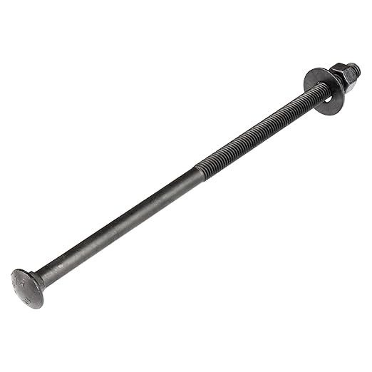 1/2 in. x 12 in. Black Carriage Bolt Kit Includes 12 Bolts, 12 Washers, and 12 Nuts, Ceramic Black Ruspert Coated for Exterior Use - 2X Rust Resistance of Galvanized by Makers Bolt