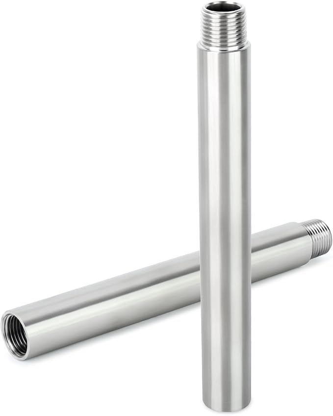 TAISHER 2PCS Stainless Steel Pipe Fittings, 3/8" NPT Male x 3/8" NPT Female Threaded, 8" Length Nipple Cast Pipe