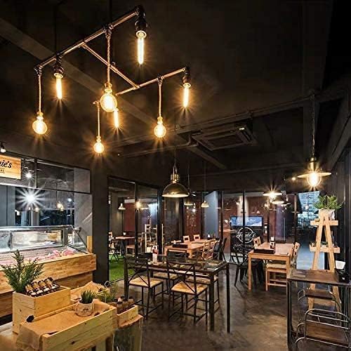 5 Inch E26 Led Bulb Equal 80 Watt, 2200K Amber White Vintage Edison Bulb 6W Dimmable, 800LM T10 T9 Glass Tubular Light Bulbs AC 120V for Chandelier Pipe Pendant Wall Light - UL Cert 6Pack