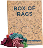 Recycled Color T-Shirt Cleaning Rags (50 lbs. Box) in a Box Color Cotton Rags, Perfect for Housing & Workshop Tasks Elevate Your Cleaning Routine!