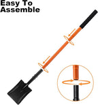 Small Square Shovel 43.3Inches Small Shovel with Metal Handle Garden Tool for Camping Farming Gardening Digging, Orange