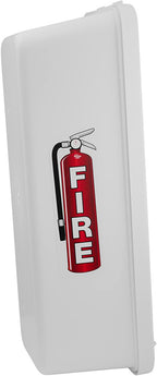 PRO&Family Fire Extinguisher Cabinet Fire Extinguisher Box Outdoor Fire Cabinet Mounted Fire Extinguisher Cabinet Fire Extinguisher Cover (1, White with Pull-Panel, 10 lb)