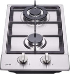 12 Inch Gas Cooktop With Dual Fuel Sealed 2 Burners - Stainless Steel Drop-In Hob DK223-A01 Cooker