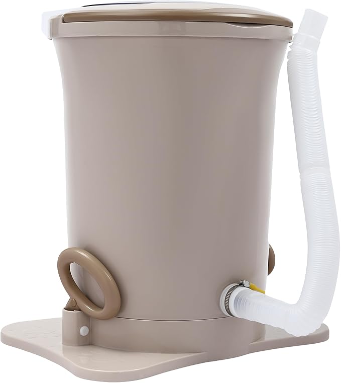 Manual Clothes Dehydrator,Portable Mini Dryer Compact Spin Dryer with Clear Top Cover,12L/3.17gal Freestanding Manual Dehydrator, Manual Clothes Dryer for Camping, Traveling, and Hotel Use (Apricot)