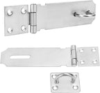 8 Pack Door Hasp Latch Lock with Screws, 5 Inch 304 Stainless Steel Hasp Latch Locks, Safety Packlock Clasp, Latch Locks for Garage, Shed, Doors