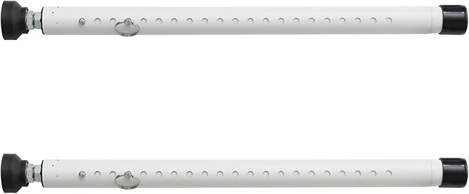 2pcs Sliding Door Security Bar, Adjustable Window Security Locks with Rubber Tips 17-50inch, Patio Door Security Lock Black for Home Apartment, White