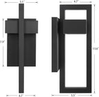LamQee Outdoor Wall Lights Modern Exterior Lighting Fixtures, 3000K Integrated LED Outdoor Wall Sconce Lighting 2 Packs, Matte Black Outside Wall Mount Lights for House Front Door Porch Garage Patio