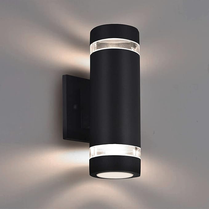 Outdoor Wall Sconce Lights,Dusk to Dawn Outdoor Exterior Lighting - ETL Listed,Modern Outside Patio Light Fixture Wall Mount Design - Up Down Light Fixture White 6000k for Front Door, Porch