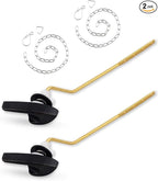 2 Pack Universal Brass Toilet Handle Replacement Kit, Side/Angle Mount Toilet Flush Handle Compatible with Kohler K-GP30324-CP/TOTO/American Standard, Stainless Steel Flapper Chain, Oil Rubbed Bronze