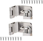 90 Degree 4 Inch Right Angle Padlock Hasp, Stainless Steel Safety Door Latches, Solid Gate Latches Brushed Finish