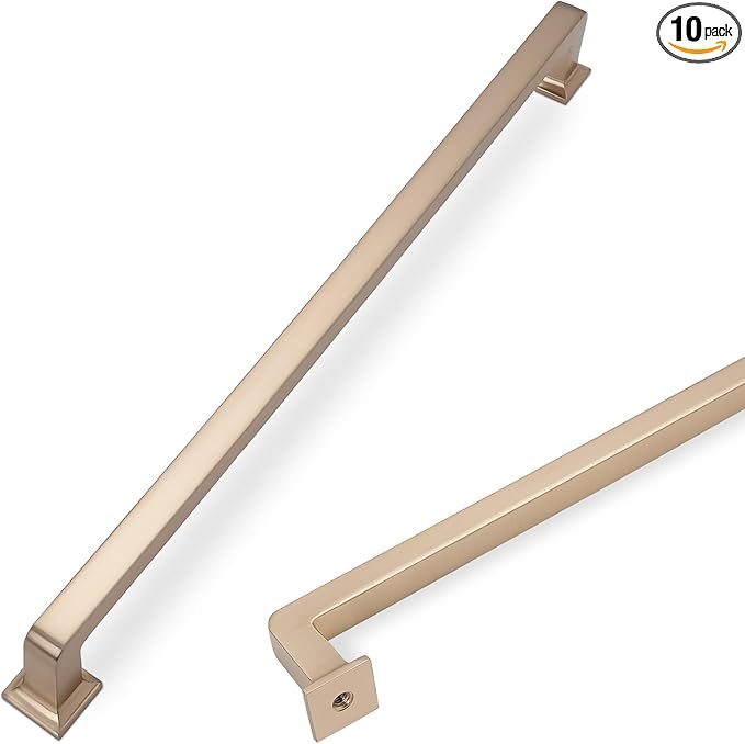COTYKILEY 10 Pack 12.6 Inch(320mm) Champagne Bronze Cabinet Handles Champagne Kitchen Cabinet Pulls Cabinet Door Handles Kitchen Cabinet Hardware Cupboard Drawer Pulls Dresser Handles