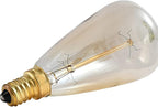 E14 25W Vintage Edison ST48 Squirrel Cage Filament Light Bulb - Dimmable Tear Drop Antique Candelabra Incandescent for Home Decorative, 2300K Amber Warm, AC120V, 4 Pack