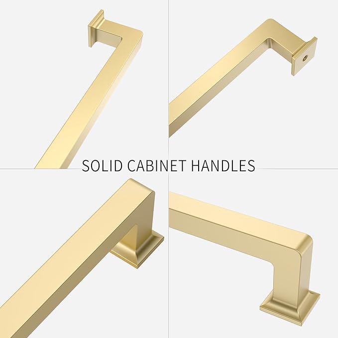 FILTA 3.75 Inch(96mm) Hole Centers Gold Cabinet Pulls(Set of 10),Gold Cabinet Pulls Zinc Alloy Kitchen Cabinet Handles Cabinet Hardware for Cabinets Cupboard Drawer