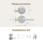 Mega Handles Ronn Entrance Combo, Entry Lever Door Handle and Single Cylinder Deadbolt Lock and Key Pack, Heavy Duty Round Locking Door Levers Set for Left or Right-Handed Doors - Polished Chrome