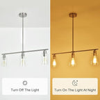 3-Light Pendant Lighting Clear Glass Pendant Lighting for Kitchen Island Brushed Nickel Hanging Light Fixture Pendant Light Dining Room Chandelier Farmhouse