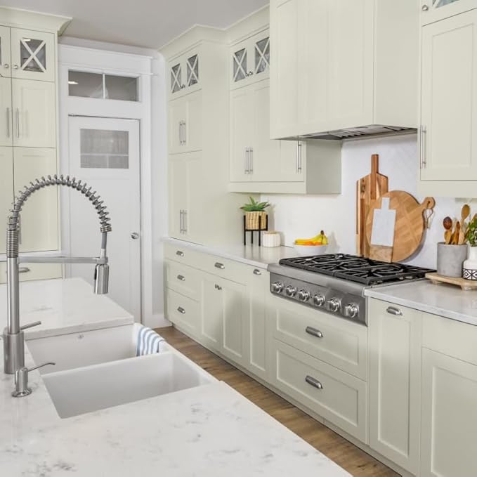 Nuvo Antique White Cabinet Makeover Kit - Easy DIY 7-Piece Set, Warm Cream, Long-Lasting Finish