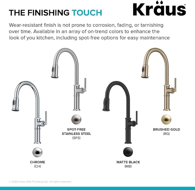 KRAUS Allyn Traditional Industrial Pull-Down Single Handle Kitchen Faucet in Matte Black, KPF-4100MB
