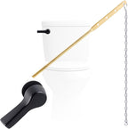 Black Metal Toilet Handle Lever Flush Replacement, Universal Front Mount Toilet Handle Compatible with American Standard/Mansfield/Gerber with Stainless Steel Flapper Chains, Toilet Repair Kit