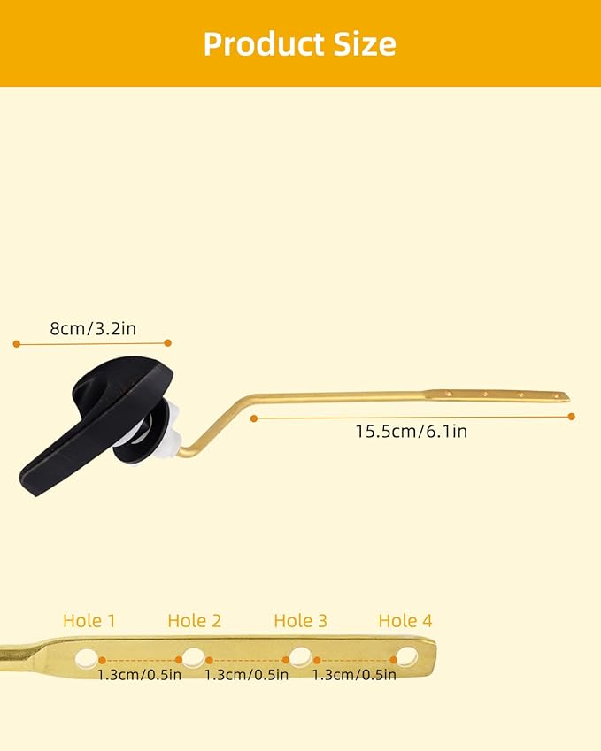 iFealClear Universal Brass Toilet Tank Flush Lever Handle, Side/Angle Mount Toilet Trip Lever Compatible with Kohler K-GP30324-CP, Stainless Steel Chain, Oil Rubbed Bronze