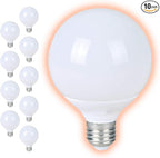 GoodBulb 15-Watt Frosted G25 Light Bulbs LED Restaurant Bulb E26 Medium Base 2700K Warm White Color 820 Lumens Pack of 10 Bulbs