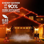 HLO Lighting Set of 25 Orange C9 Faceted LED Christmas Light Bulbs for Indoor & Outdoor Use | Durable Replacement Bulbs