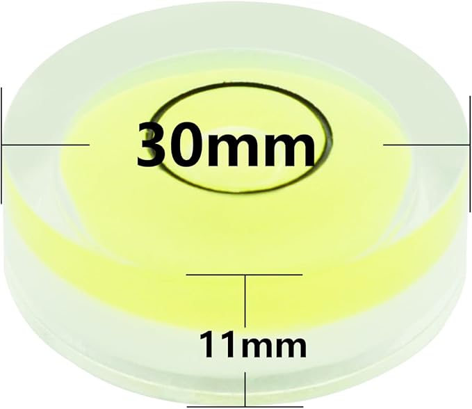 JYK 6pcs Round Bubble Level 30x11mm,Mini Circular Bullseye Spirit Levels for Leveling Camera Tripod Telescope Workshop Turntable Pictures Frame