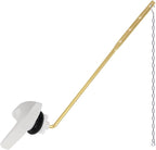 Universal Metal Front Mount Toilet Handle Replacement Kit Compatible with Kohler Toilet Tank Parts, Toilet Flush Lever Handle with Flapper Chains, White