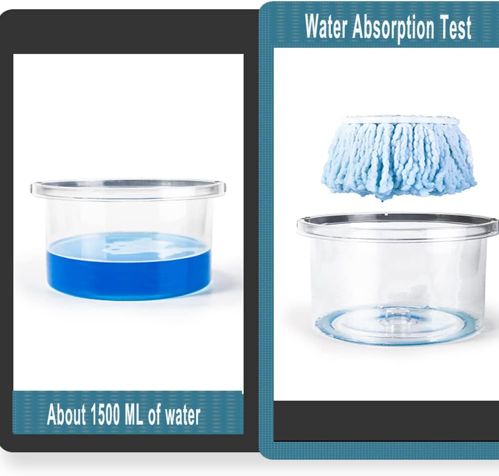 Spin Mop Refills Replacement 360° Microfiber Spin Mop and Bucket Head Round Shape Standard Size Easy Cleaning Spin Mop Systems 6-Pack White