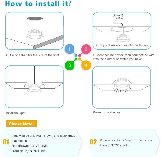 2 Inch LED Downlight, Recessed Lighting Dimmable Ceiling Light, 3W, 2700K Ultra Warm White, CRI80 with LED Driver(35W Halogen Equivalent), 4 Pack
