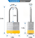 Keyed Alike Laminated Steel Padlocks with Long Shackle for Sheds, Fences & Lockers (24-Pack)